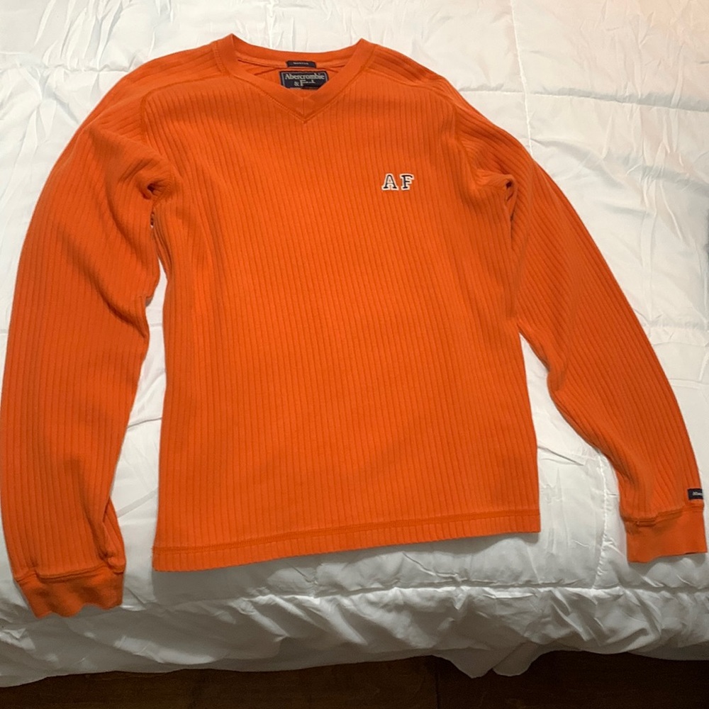 Orange Abercrombie and fitch long sleeve sweatshirt